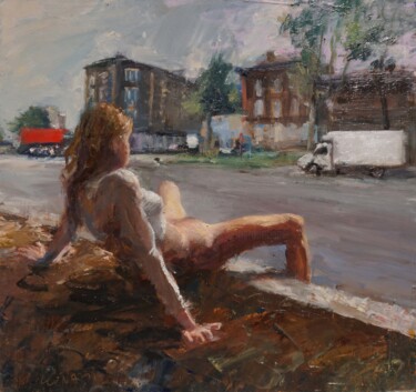 Douce dérive Painting titled "Douce dérive" by Manuel Leonardi, Original Artwork, Oil