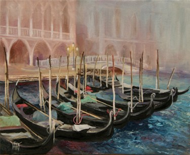 "Morning Fog In Venice" by YARY DLUHOS Painting titled ""Morning Fog In Ven…" by Andre, Yary, & Peter Dluhos, Original Artwork, Oil