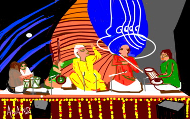 Digital Arts titled "INDIAN CLASSICAL MU…" by Anandswaroop Manchiraju, Original Artwork, Digital Painting