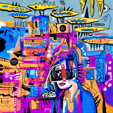 Картина под названием "graphics, canvas 11…" - Oxana Kolyagina, Подлинное произведение искусства, Акрил