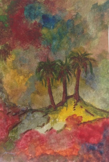 Peinture intitulée "Hawaii 1" par Arnaud Thévenin, Œuvre d'art originale, Aquarelle
