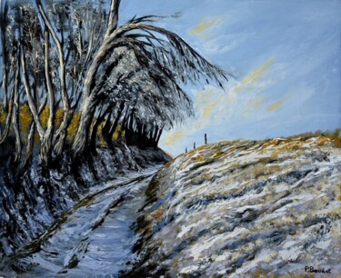 Peinture intitulée "Le chemin qui monte" par Pascal Baudot, Œuvre d'art originale, Huile