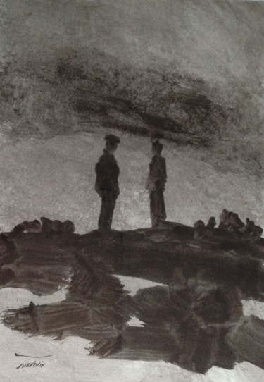 Peinture intitulée "Bretagne.        "d…" par Arnaud Thévenin, Œuvre d'art originale, Encre