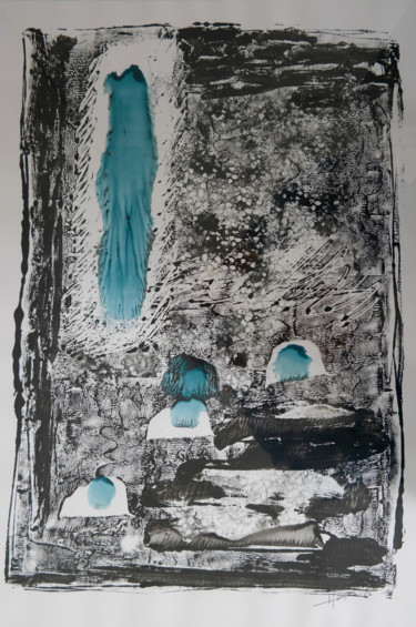 Gravures & estampes intitulée "Conception" par Isabelle Langlois, Œuvre d'art originale, Monotype Monté sur Verre
