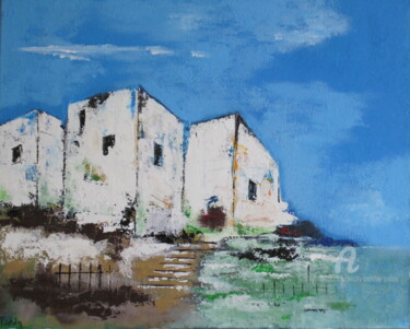 Painting titled "petit village 2" by Paddy Manlay (Paddy), Original Artwork, Acrylic