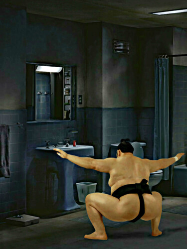 Avant le Combat 绘画 标题为“Avant le Combat” 由Jean-Marie Gitard (Mr STRANGE), 原创艺术品, 油
