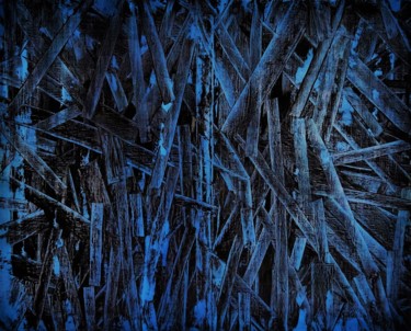 Painting titled "Tout en bleu" by Françoise Van Den Broeck, Original Artwork, Oil