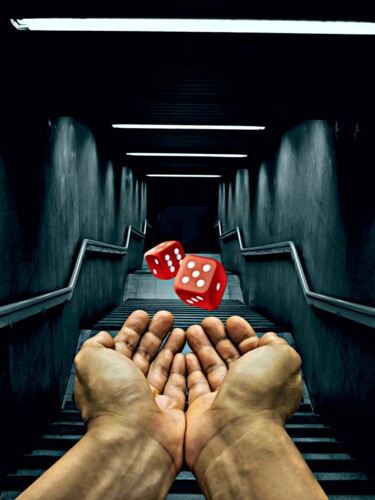 Arts numériques intitulée "Descente aux Enfers" par Jean-Marie Gitard (Mr STRANGE), Œuvre d'art originale, Photo montage Mon…