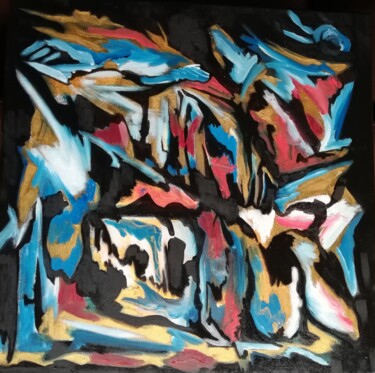 labyrinthe Peinture intitulée "labyrinthe" par Hélène Ribeyrolles, Œuvre d'art originale, Huile Monté sur Châssis en bois