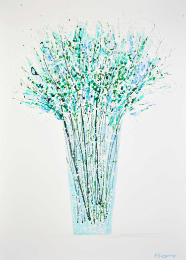 Peinture intitulée ""Le Rêve de la Fleu…" par Françoise Suzanne, Œuvre d'art originale, Acrylique