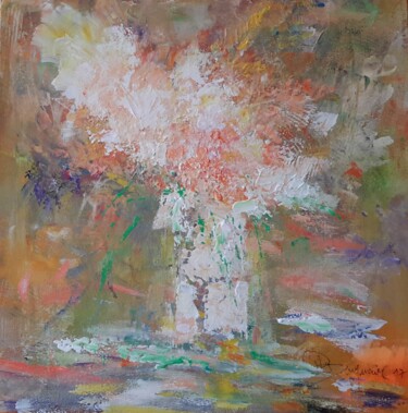 Peinture intitulée "le bouquet blanc" par Jean-Pierre Duquaire, Œuvre d'art originale, Acrylique