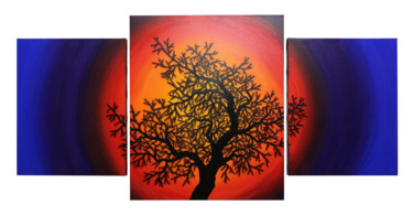 Silhouette d'arbre de vie Painting titled "Silhouette d'arbre…" by Jonathan Pradillon, Original Artwork, Acrylic Mounted on Wood Stretcher frame