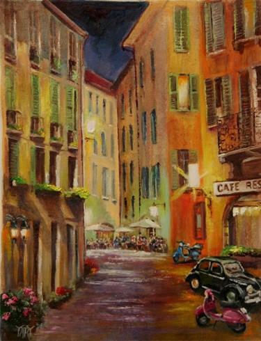 "Vicolo Del Caffe" by YARY DLUHOS Painting titled ""Vicolo Del Caffe"…" by Andre, Yary, & Peter Dluhos, Original Artwork, Oil