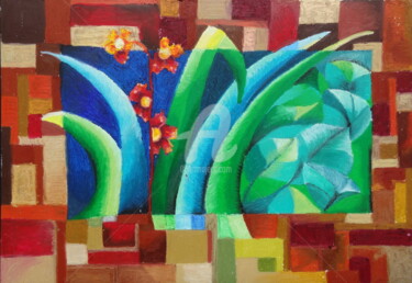 fenêtre sur la nature Dessin intitulée "fenêtre sur la natu…" par Audrey Ressejac-Duparc, Œuvre d'art originale, Pastel