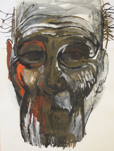 Peinture intitulée "Old man" par Olga Rocher, Œuvre d'art originale, Gouache
