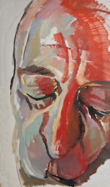 Peinture intitulée "Homme endormi" par Olga Rocher, Œuvre d'art originale, Huile