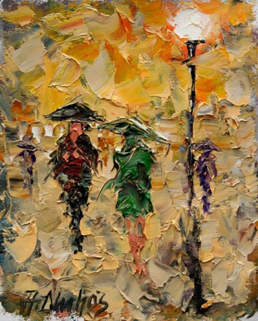 "Emeraude Sous La Pluie" by ANDRE DLUHOS Painting titled ""Emeraude Sous La P…" by Andre, Yary, & Peter Dluhos, Original Artwork, Oil