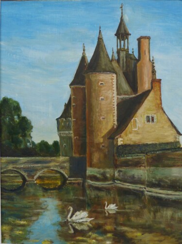 Peinture intitulée "Azay-le-rideau" par Jean Barace, Œuvre d'art originale
