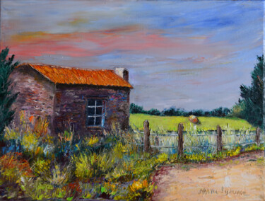 Pintura titulada "la-maisonette dans…" por Marc Lejeune, Obra de arte original, Oleo