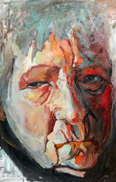 Peinture intitulée "Old Woman" par Olga Rocher, Œuvre d'art originale, Huile