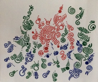 图画 标题为“Micro couleurs” 由Pasthete // Salima Woestyn, 原创艺术品, 圆珠笔