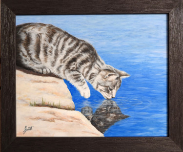 Peinture intitulée "Au bord de l'eau" par Brigitte Dumont, Œuvre d'art originale, Acrylique