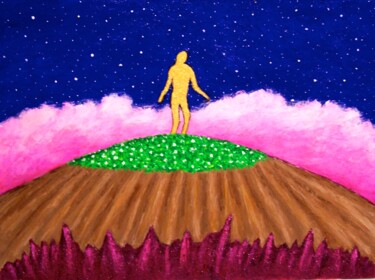 绘画 标题为“At the Top of the H…” 由Stephen Warde Anderson, 原创艺术品, 丙烯 安装在其他刚性面板上