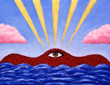 绘画 标题为“Celestial Eye” 由Stephen Warde Anderson, 原创艺术品, 丙烯 安装在其他刚性面板上