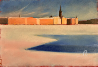 Peinture intitulée "Stockholm-soleil d'…" par Alliet-Delacroix, Œuvre d'art originale, Huile