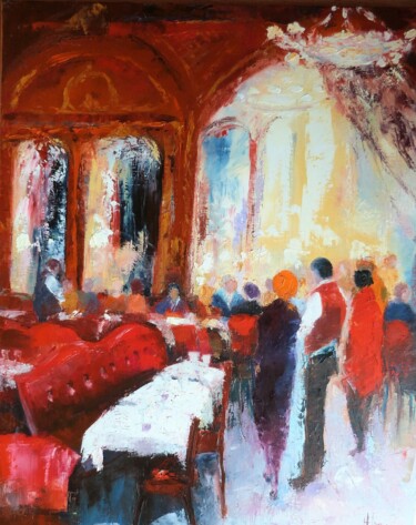 Peinture intitulée "Une table ?" par Eve Hernandez, Œuvre d'art originale, Huile