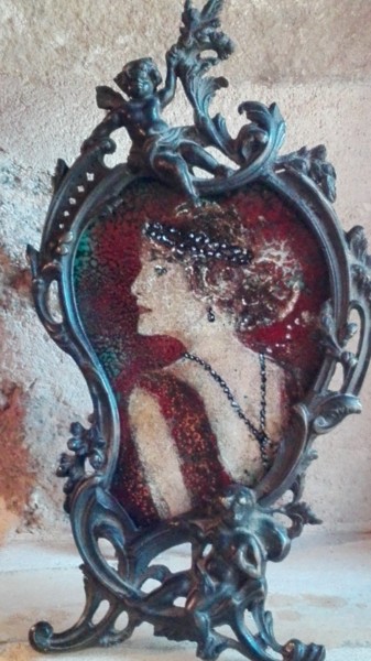 Miroir - Pièce Unique - N°24 Malerei mit dem Titel "Miroir - Pièce Uniq…" von Isabelle Mathis, Original-Kunstwerk, Emaille