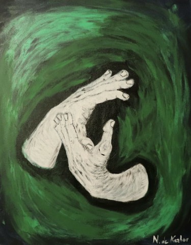 Painting titled "Protection" by Nolwenn De Kerhor, Original Artwork