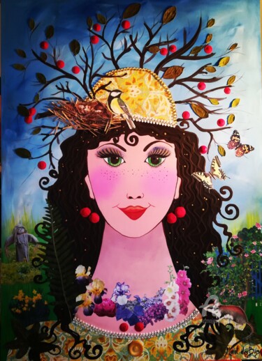 Painting titled ""Printemps"" by Marat Des Bois, Original Artwork, Acrylic