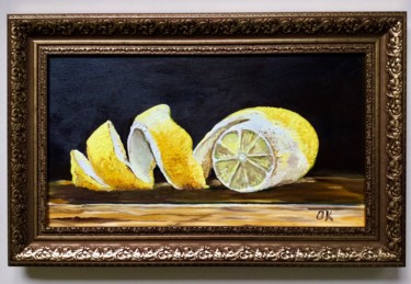 Painting titled "Still life with lem…" by Olga Koval, Original Artwork, Acrylic