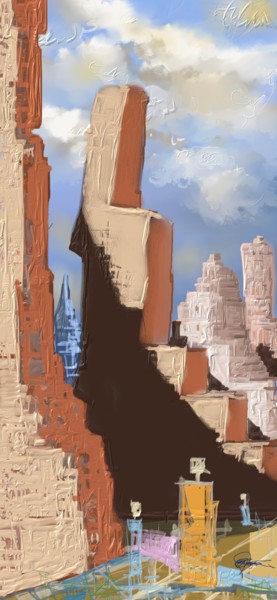 Painting titled "twoers-visitors" by Skywalker, Original Artwork, Ink