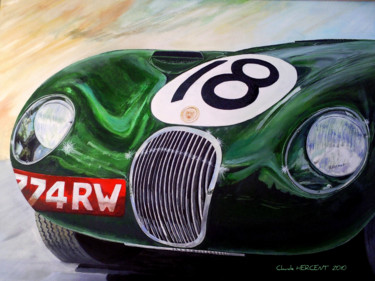 Painting titled "JAGUAR C  des 24 He…" by Cloder100, Original Artwork, Oil