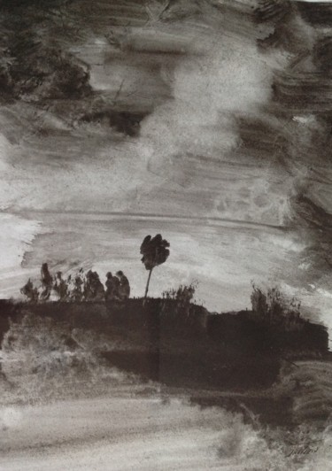 Peinture intitulée "Scène biblique"Un j…" par Arnaud Thévenin, Œuvre d'art originale, Encre