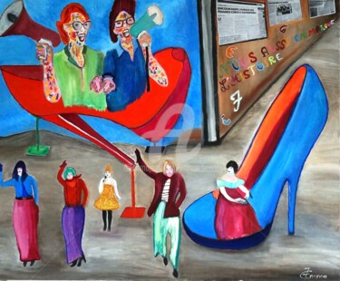 Peinture intitulée "Braves-Dames" par Emma Henriot, Œuvre d'art originale, Huile