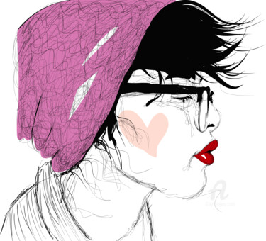 Digital Arts titled "Dreamy Girl" by Lemoboy, Original Artwork