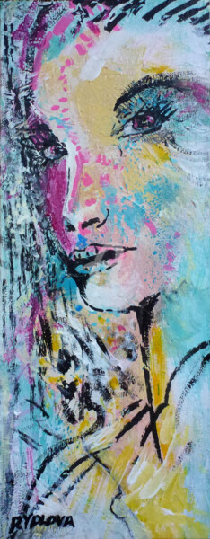 Painting titled "Cache cache" by Lucie Rydlova, Original Artwork, Acrylic