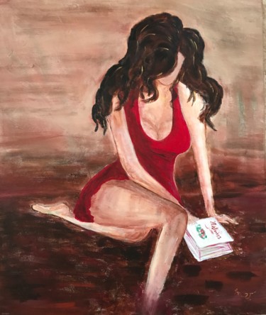 Peinture intitulée "Lecture" par Isabelle Villena, Œuvre d'art originale, Acrylique