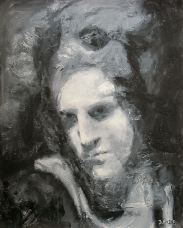 Autoportrait et Rembrandt en fond Drawing titled "Autoportrait et Rem…" by David Benayoun, Original Artwork, Pastel