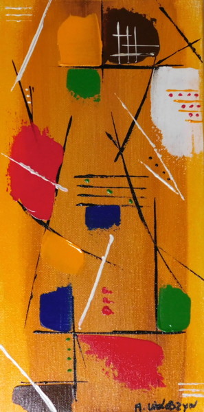 Painting titled "Tableau toile coton…" by M.Woloszyn, Original Artwork, Acrylic