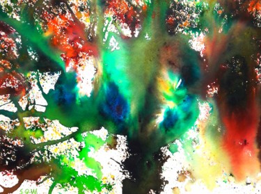 Peinture intitulée "L'arbre de Vie - Th…" par Sophie Queuniez, Œuvre d'art originale, Aquarelle