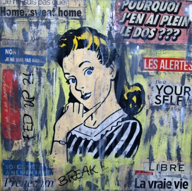 Collages intitulée "Fed up !" par Valérie Weiland (VALpapers), Œuvre d'art originale, Collages