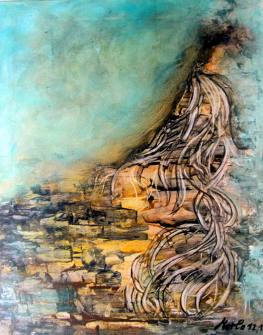 Peinture intitulée "autumns-vestiges-ac…" par Marianne Charlotte Mylonas-Svikovsky (Marlo), Œuvre d'art originale, Acrylique