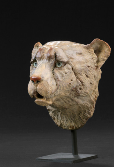 guépard étonné Sculpture intitulée "guépard étonné" par Vassil, Œuvre d'art originale, Métaux