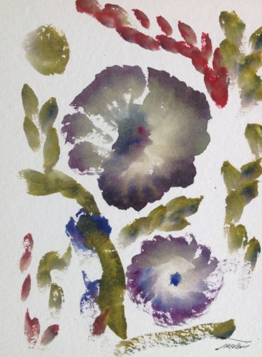 Peinture intitulée ""Végétation d'Hawai…" par Arnaud Thévenin, Œuvre d'art originale, Aquarelle