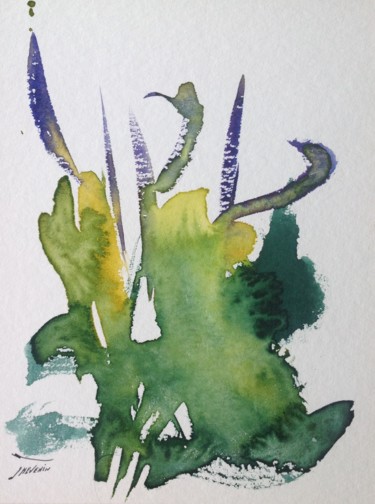 Peinture intitulée ""Végétation d'Hawai…" par Arnaud Thévenin, Œuvre d'art originale, Aquarelle