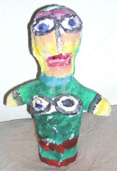 Sculpture intitulée "Totem" par Monsieur Jaber, Œuvre d'art originale, Techniques mixtes